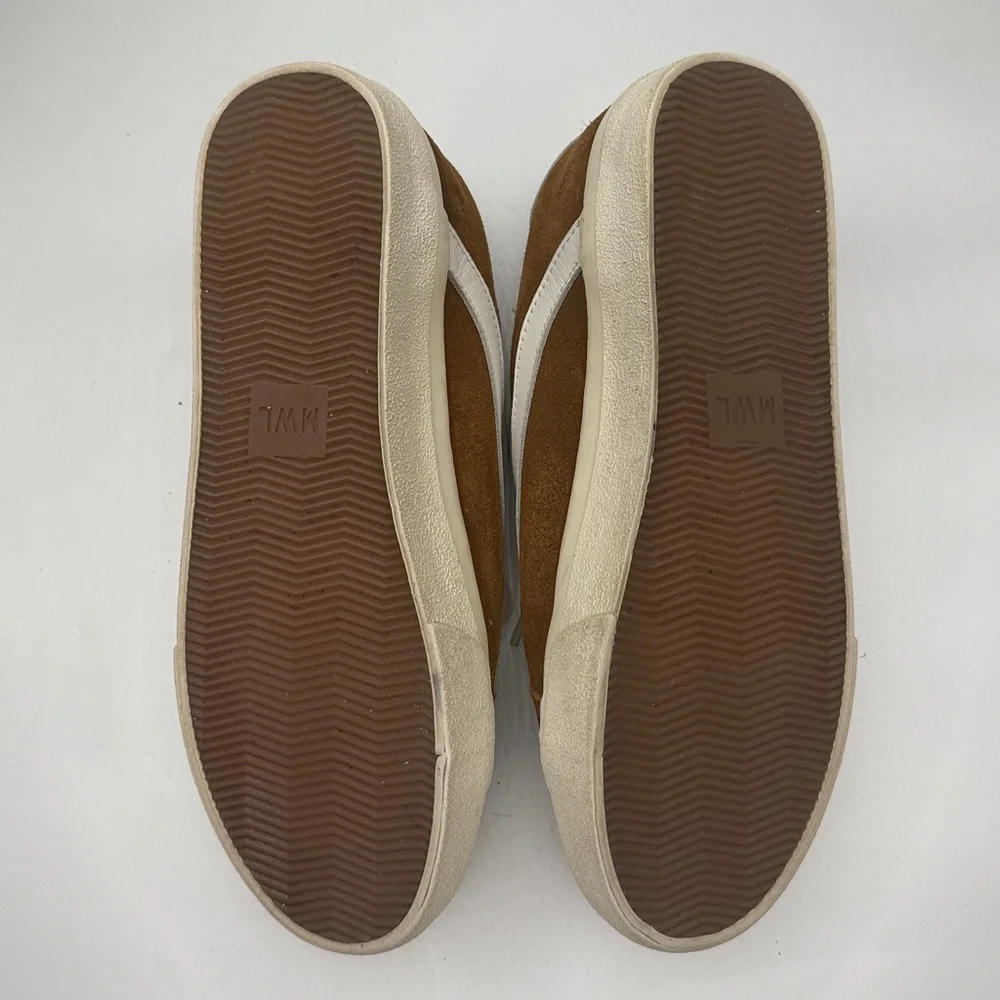 Madewell Sidewalk Low-Top Sneakers in Suede and Sherpa S-459 Sz 9.5